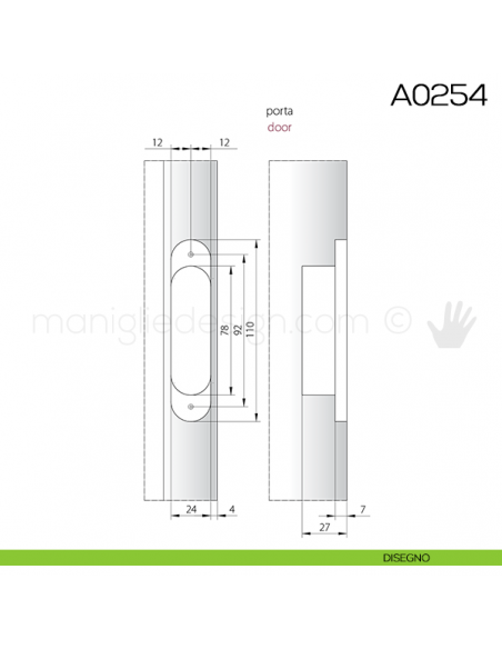 Cerniera invisibile regolabile Anselmi 505 per porta disegno