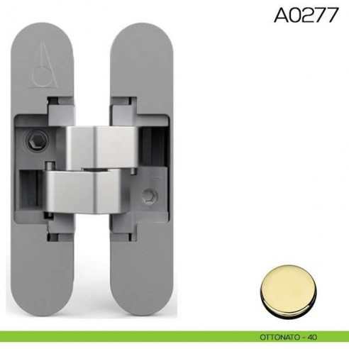 Cerniera invisibile regolabile Anselmi 521 per porta ottonato