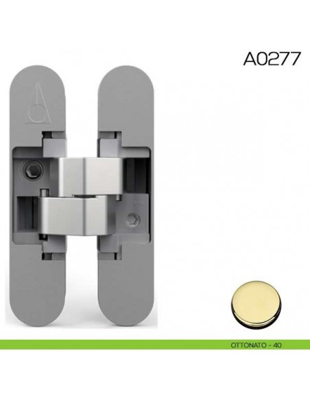 Cerniera invisibile regolabile Anselmi 521 per porta ottonato