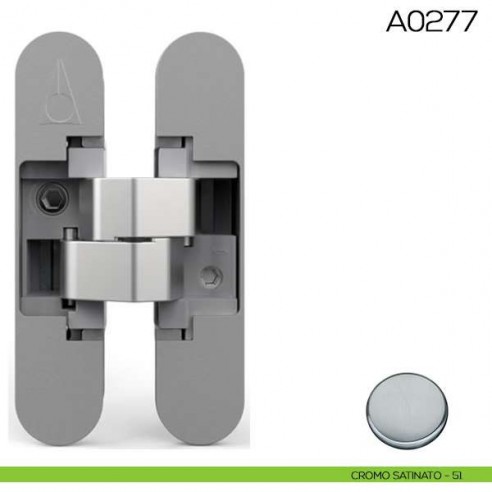Cerniera invisibile regolabile Anselmi 521 per porta cromo satinato