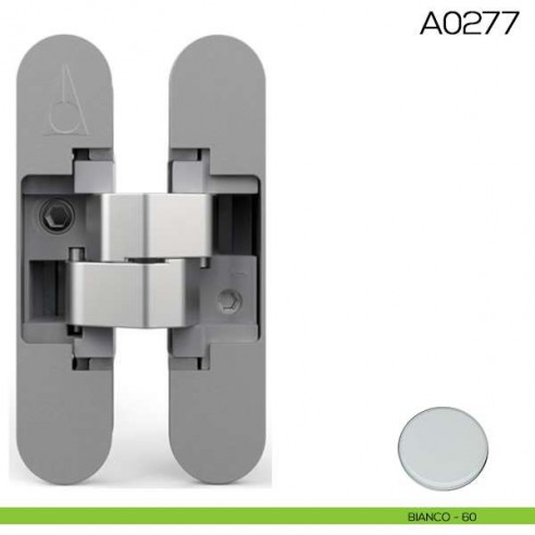 Cerniera invisibile regolabile Anselmi 521 per porta bianco