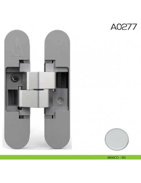 Cerniera invisibile regolabile Anselmi 521 per porta bianco