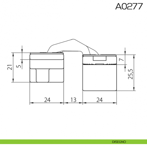 Cerniera invisibile regolabile Anselmi 521 per porta disegno