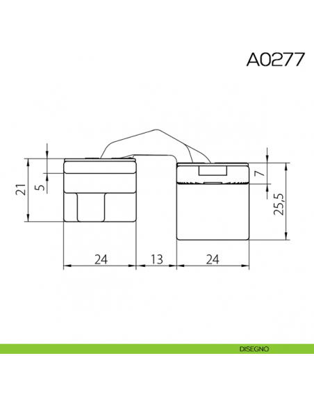 Cerniera invisibile regolabile Anselmi 521 per porta disegno