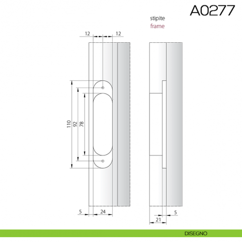 Cerniera invisibile regolabile Anselmi 521 per porta disegno