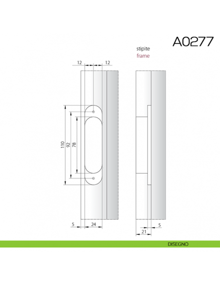 Cerniera invisibile regolabile Anselmi 521 per porta disegno