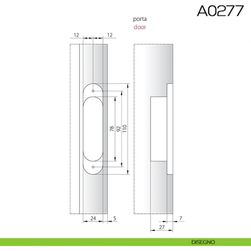 Cerniera invisibile regolabile Anselmi 521 per porta disegno