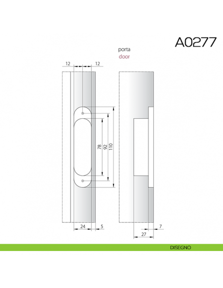 Cerniera invisibile regolabile Anselmi 521 per porta disegno