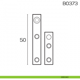 Cerniera a perno diritta con piastra per mobili 50 mm B0373 2