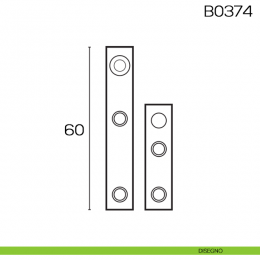 Cerniera a perno diritta con piastra per mobili 60 mm B0374 2