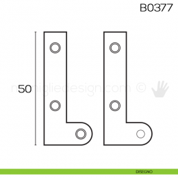Cerniera a perno doppio a squadra per mobili 50 mm B0377 2