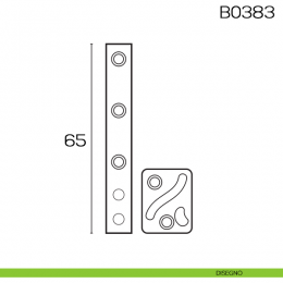 Cerniera a perno eccentrico con piastra quadra cava a S 65 mm B0383 2