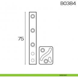 Cerniera a perno eccentrico con piastra quadra cava a S 75 mm B0384 2