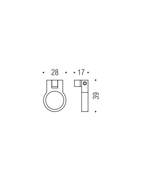 Pomello pendente per mobile F522 Formae disegno