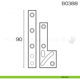 Cerniera a perno eccentrico per mobili 90 mm B0388 2