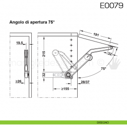 Snodo Huwil per sportelli a ribalta pesanti E0079 2