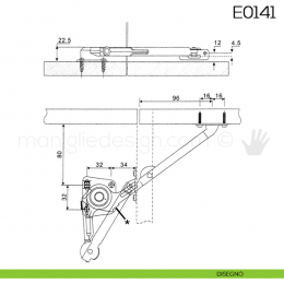 Braccetto per sportello a ribalta E0141 2