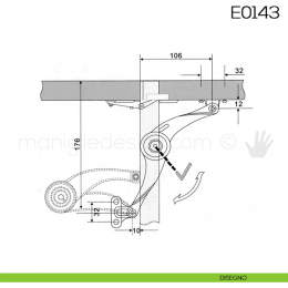 Snodo per sportelli a ribalta E0143 2