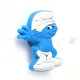 Pomolo Puffo in gomma morbida per camerette bambini F0311