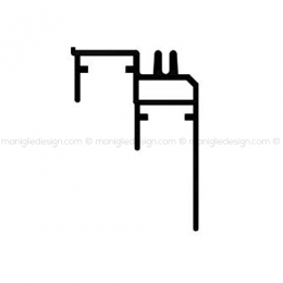 Binario inferiore in alluminio per kit Master Universal Caimi 3 mt