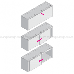 Scorrevole per contenitori a 2 ante complanari Duo Caimi Export 70 cm 2