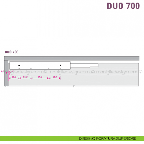 Scorrevole per contenitori a 2 ante complanari Duo Caimi Export 70 cm disegno