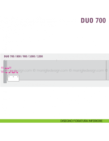Scorrevole per contenitori a 2 ante complanari Duo Caimi Export 70 cm disegno