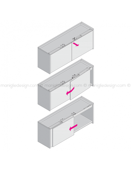 Scorrevole per contenitori a 2 ante complanari Duo Caimi Export 80 cm