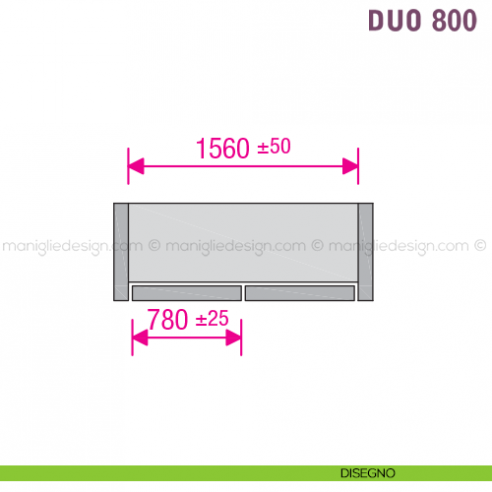 Scorrevole per contenitori a 2 ante complanari Duo Caimi Export 80 cm disegno