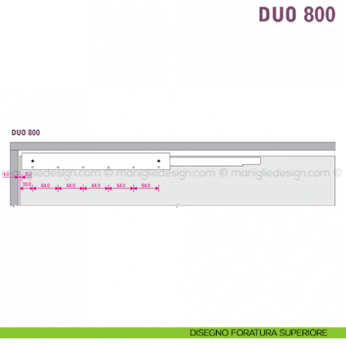 Scorrevole per contenitori a 2 ante complanari Duo Caimi Export 80 cm disegno