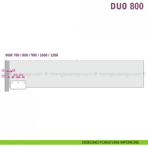 Scorrevole per contenitori a 2 ante complanari Duo Caimi Export 80 cm disegno