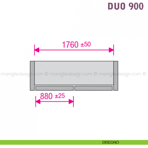 Scorrevole per contenitori a 2 ante complanari Duo Caimi Export 900 cm disegno