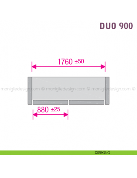 Scorrevole per contenitori a 2 ante complanari Duo Caimi Export 900 cm disegno