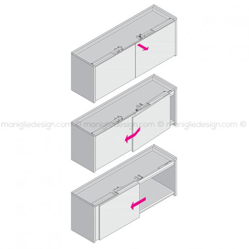 Scorrevole per contenitori a 2 ante complanari Duo Caimi Export 900 cm