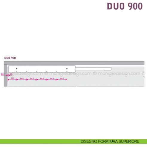 Scorrevole per contenitori a 2 ante complanari Duo Caimi Export 900 cm disegno