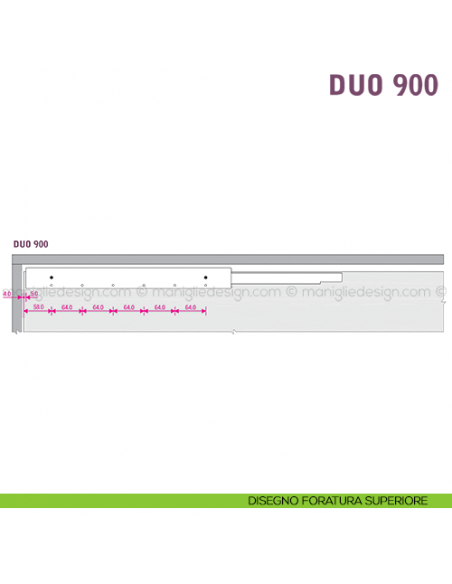 Scorrevole per contenitori a 2 ante complanari Duo Caimi Export 900 cm disegno