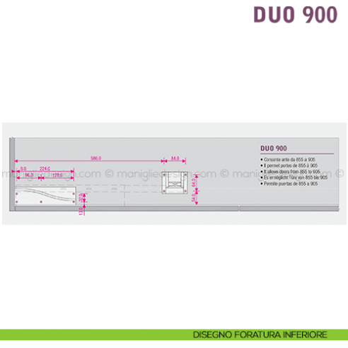 Scorrevole per contenitori a 2 ante complanari Duo Caimi Export 900 cm disegno