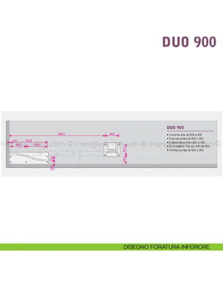 Scorrevole per contenitori a 2 ante complanari Duo Caimi Export 900 cm disegno