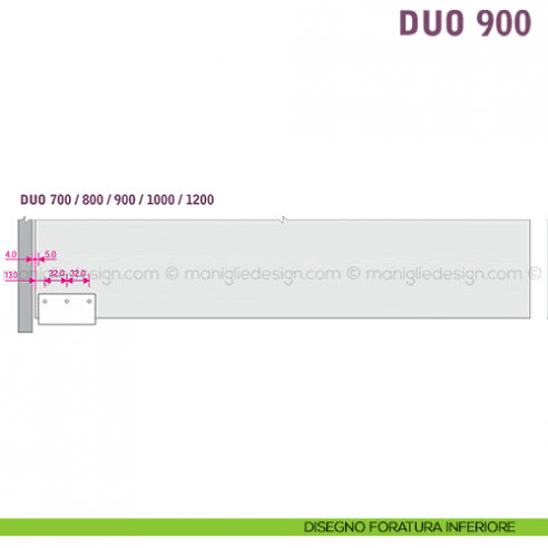 Scorrevole per contenitori a 2 ante complanari Duo Caimi Export 900 cm disegno