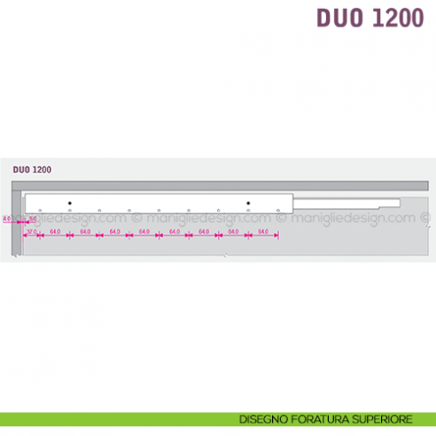 Scorrevole per contenitori a 2 ante complanari Duo Caimi Export 1200 cm disegno