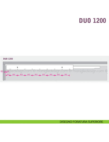Scorrevole per contenitori a 2 ante complanari Duo Caimi Export 1200 cm disegno
