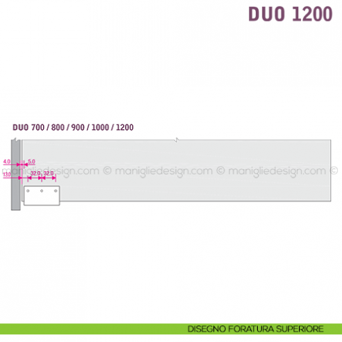 Scorrevole per contenitori a 2 ante complanari Duo Caimi Export 1200 cm disegno