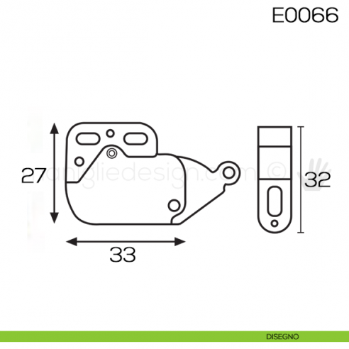 Crichetto premi apri Mini Latch per mobili Vi.Tel. E0066 disegno
