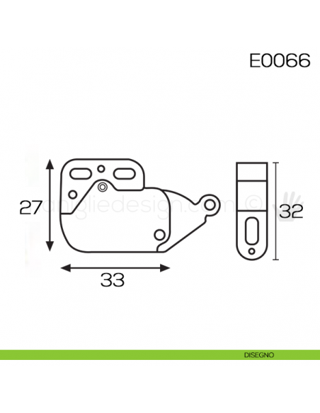 Crichetto premi apri Mini Latch per mobili Vi.Tel. E0066 disegno