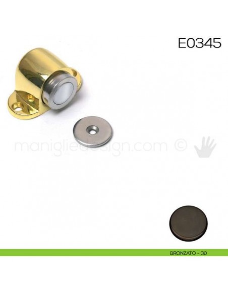 Fermaporta tondo in metallo con magnete Vi.Tel. E0345 bronzato