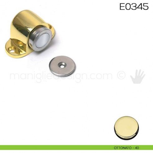 Fermaporta tondo in metallo con magnete Vi.Tel. E0345 ottonato