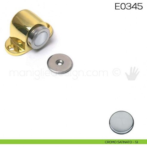 Fermaporta tondo in metallo con magnete Vi.Tel. E0345 cromo satinato