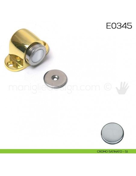 Fermaporta tondo in metallo con magnete Vi.Tel. E0345 cromo satinato