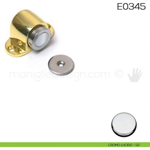 Fermaporta tondo in metallo con magnete Vi.Tel. E0345 cromo lucido