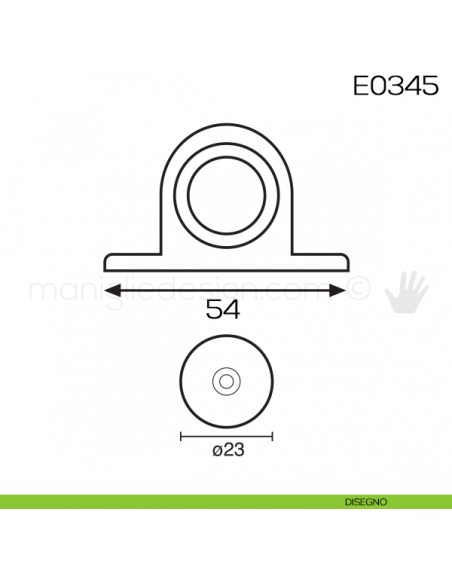 Fermaporta tondo in metallo con magnete Vi.Tel. E0345 disegno
